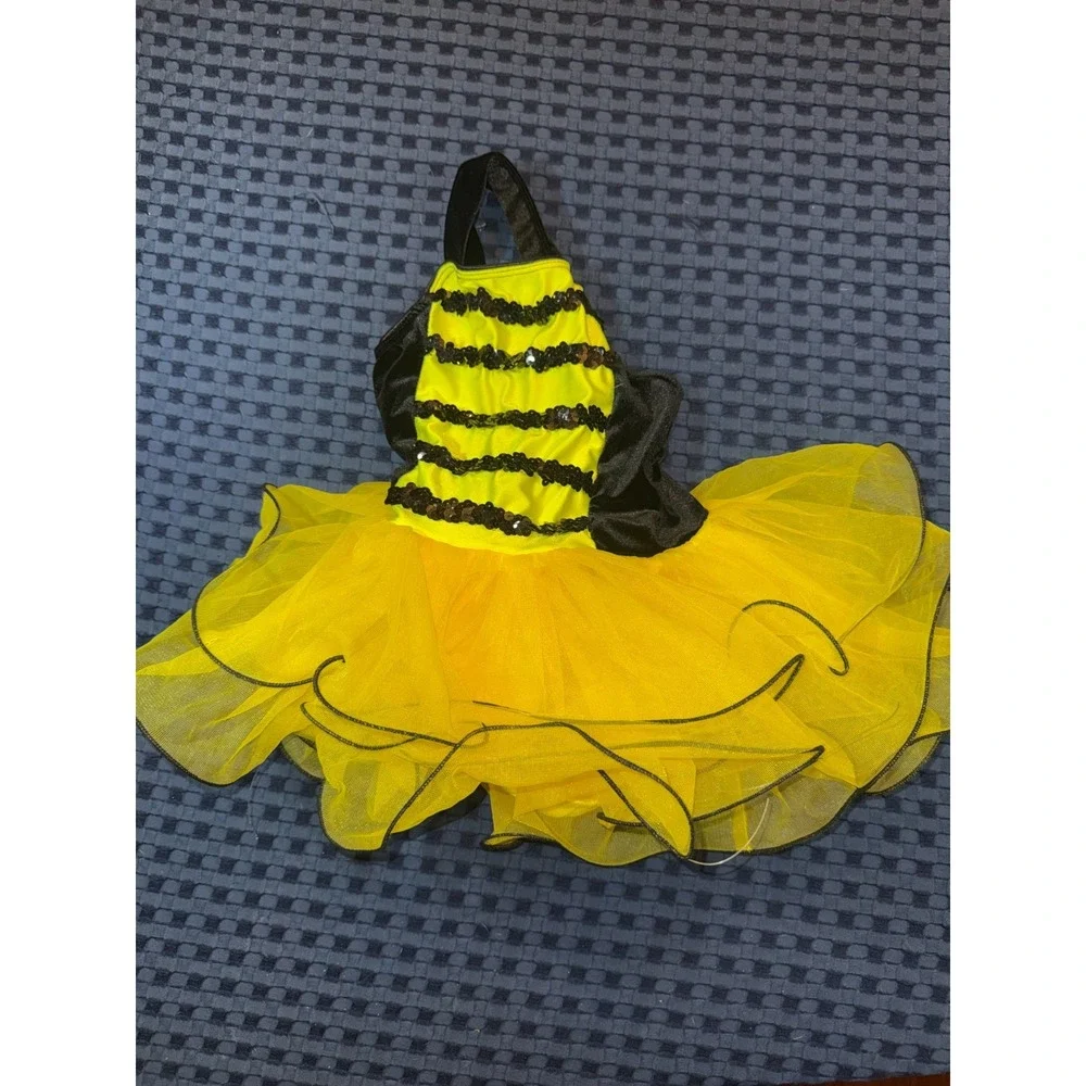 Revolution Dance Wear Dress Ballet Costume Tutu Black Yellow Size SC